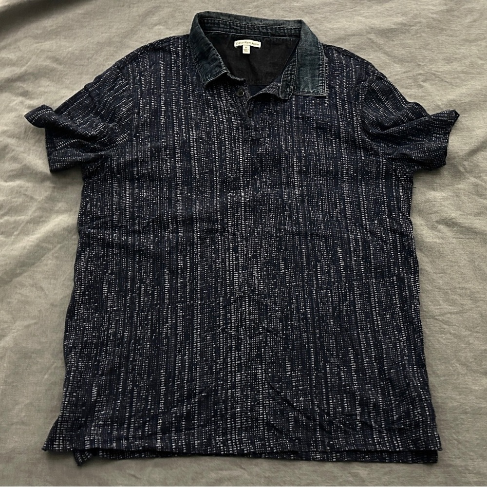 Calvin Klein Blue Colared Shirt